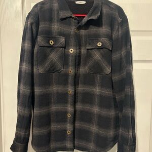 Black Plaid Button-Up Shirt